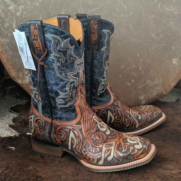 TIN HAUL "Country Sound" cowboy boots Neon Lights Sole NWT sz 10EE new in box - Picture 3 of 16
